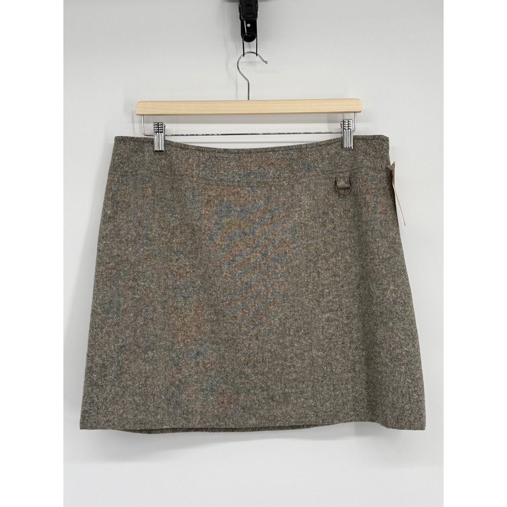 Apostrophe Women's Size 16 Wool Blend Tweed Mini Skirt Brown Gray A-Line
